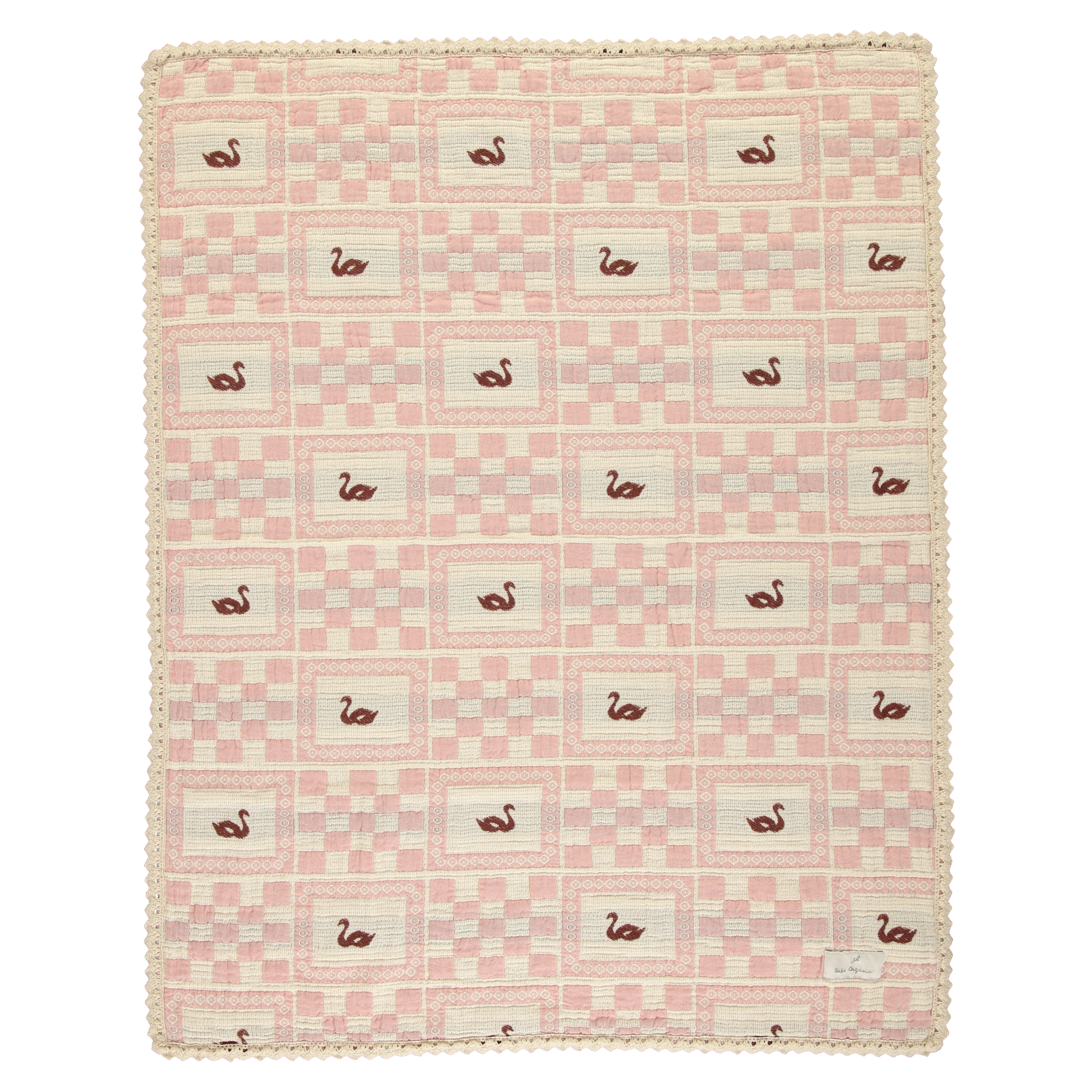 Bebe Organic Swan Rose Patchwork Baby Blanket