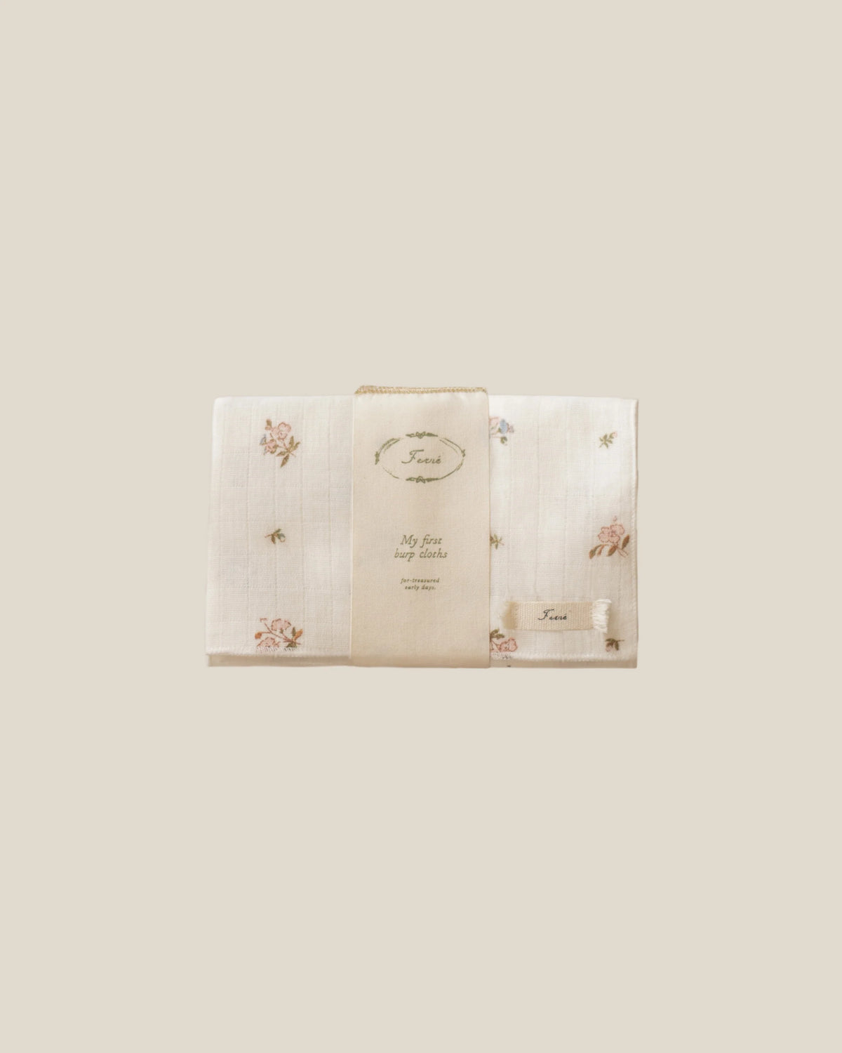 ferne baby Burp Cloth - Poppy (set of two)