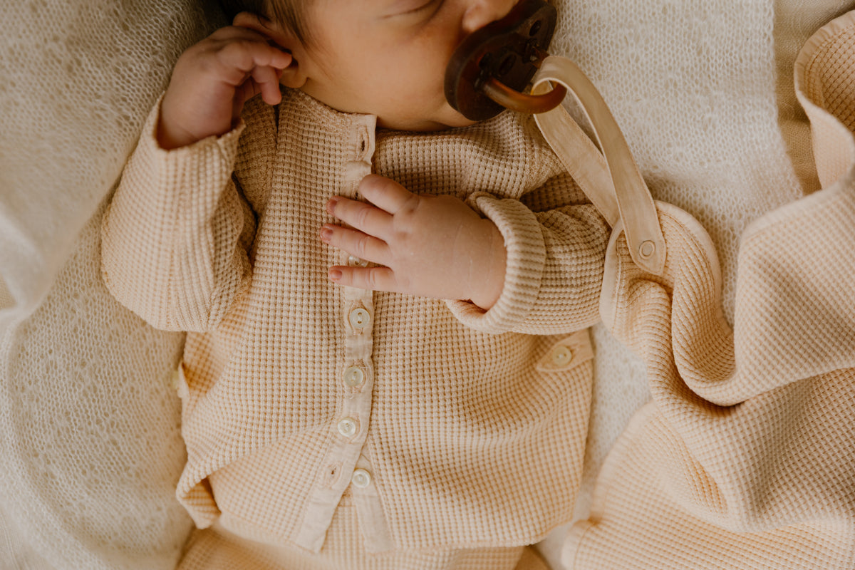 ferne baby Waffle Cardigan Set - Ballet