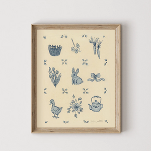 Blue Cottage Print