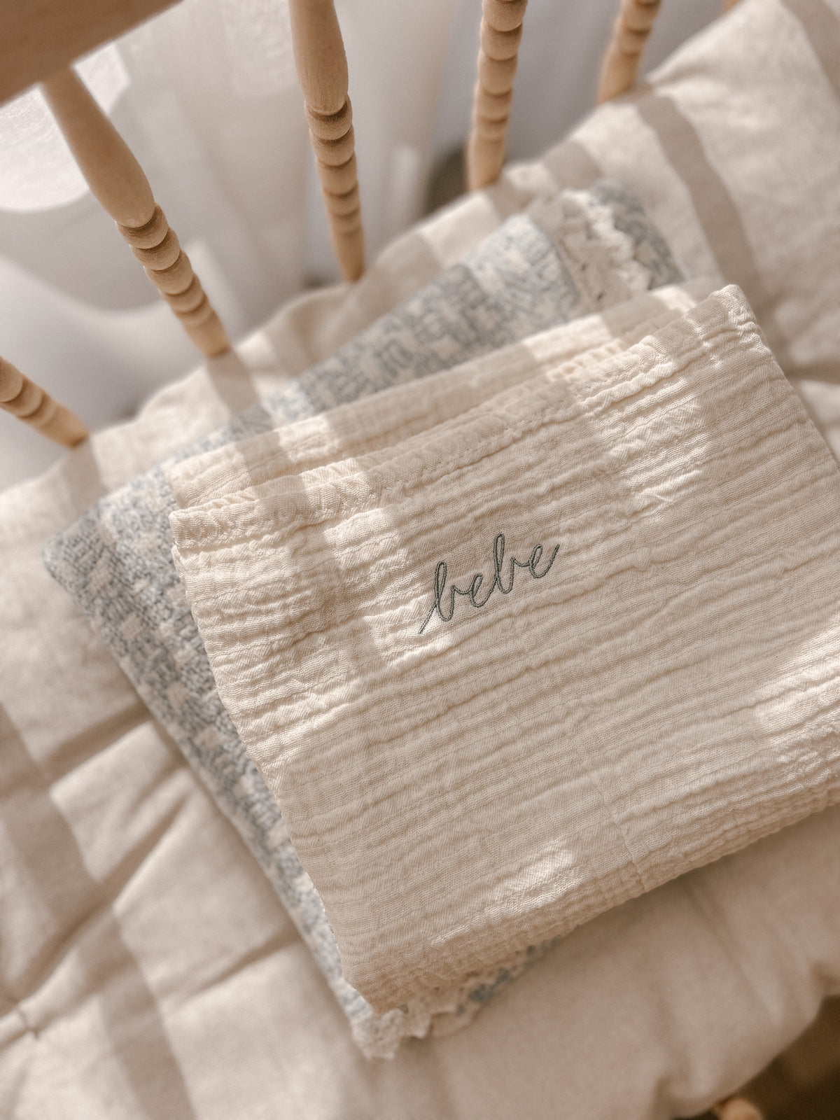 atelier an.nur Embroidered Baby Swaddle