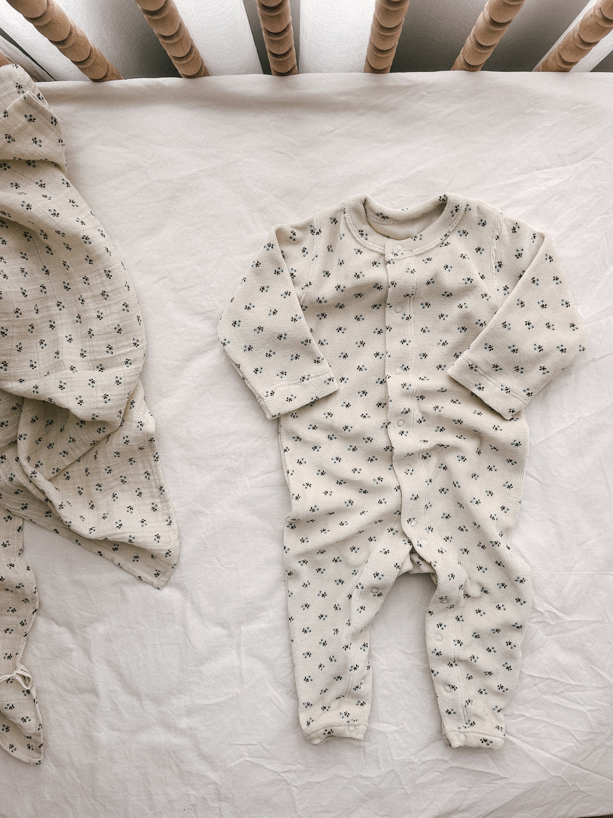 Poudre Organic Airelle Velvet Pyjamas in Blue Serf