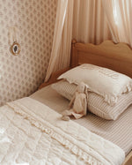 Quilted Blanket in Cream Muslin with Ruffles