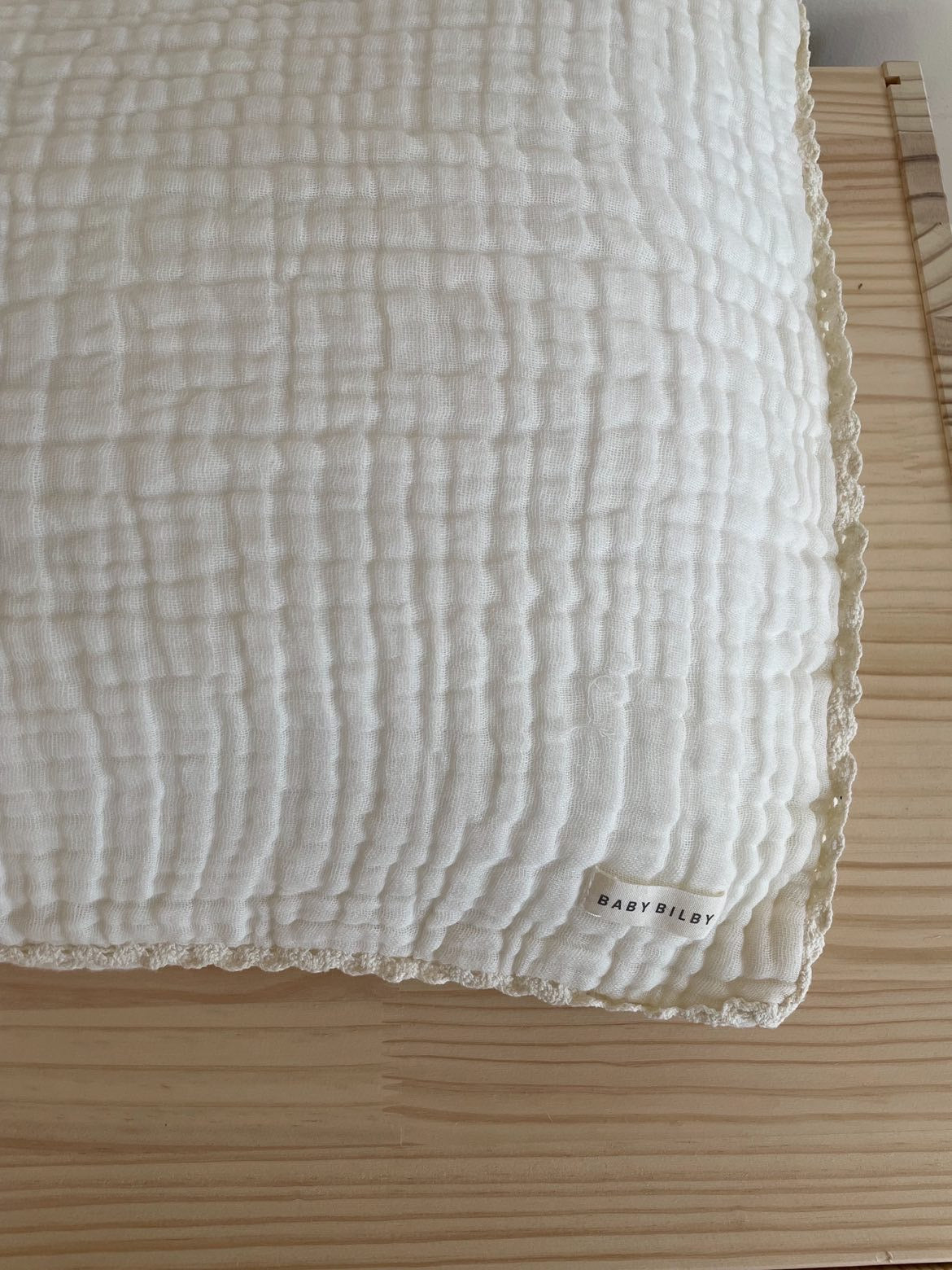 Organic Cotton Gauze Pillowcase in COCONUT CREAM