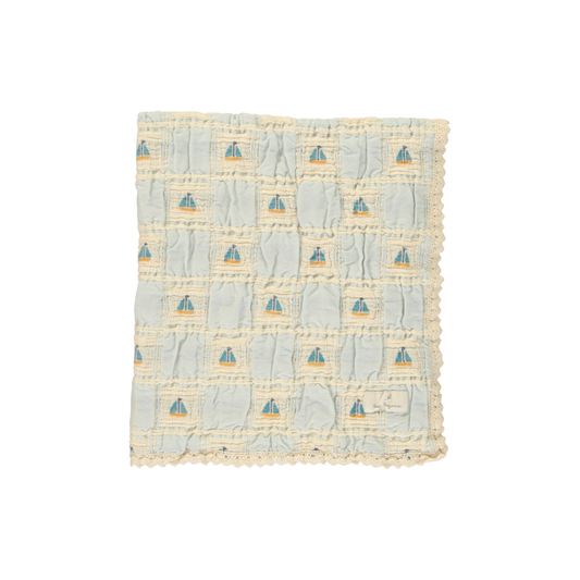 Bebe Organic Sailor Baby Boat Patchwork Blanket