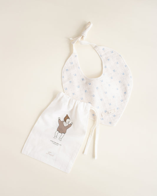 ferne baby Drool Bib - Blue Calico