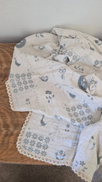 Ellie + Layne Delft Tile Quilted 6 Layer Gauze Blanket