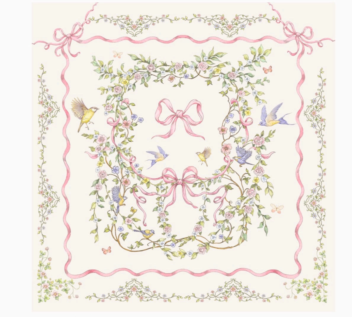 Little Threads Rose Ribbon Garden Muslin Blanket