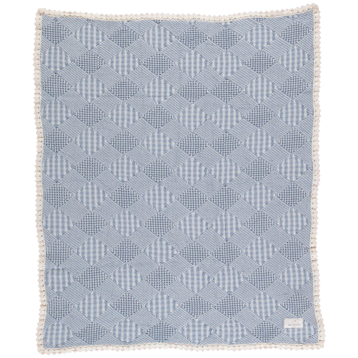 Bebe Organic Blue Plaid Patchwork Baby Blanket