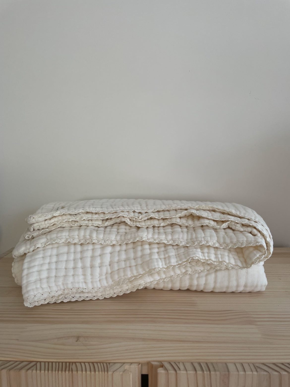 Organic Gauze Cotton SINGLE Blanket in COCONUT CREAM