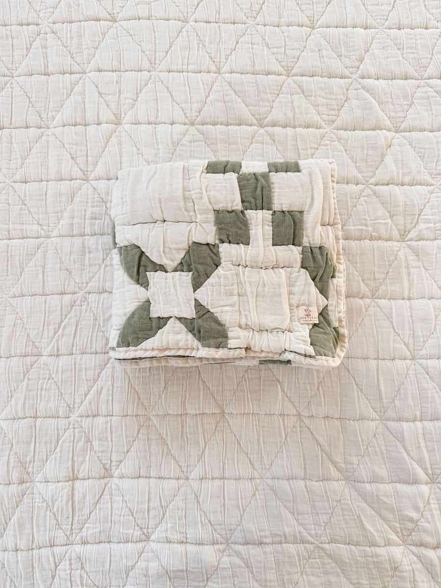 New Grain Cottage Baby Quilt - Basil