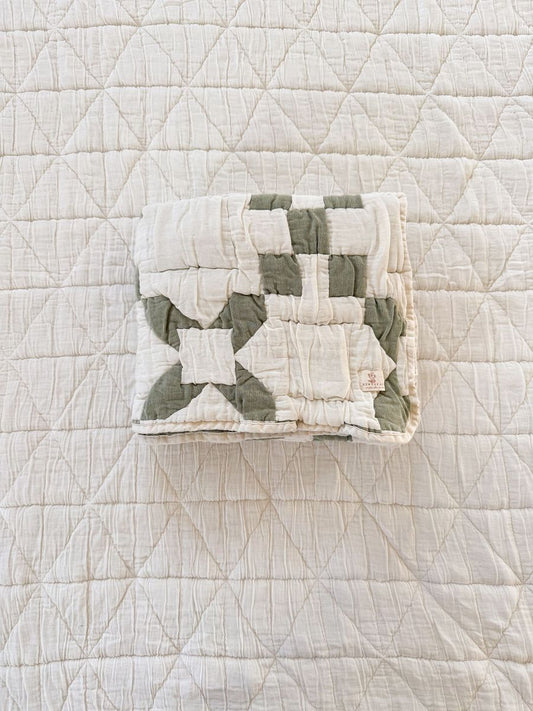 New Grain Cottage Baby Quilt - Basil