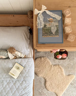 Quilted Blanket in Dusty Blue Stripe
