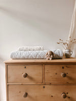 Quilted Blanket in Dusty Blue Stripe