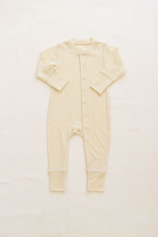 New Grain Wool Pointelle Long John