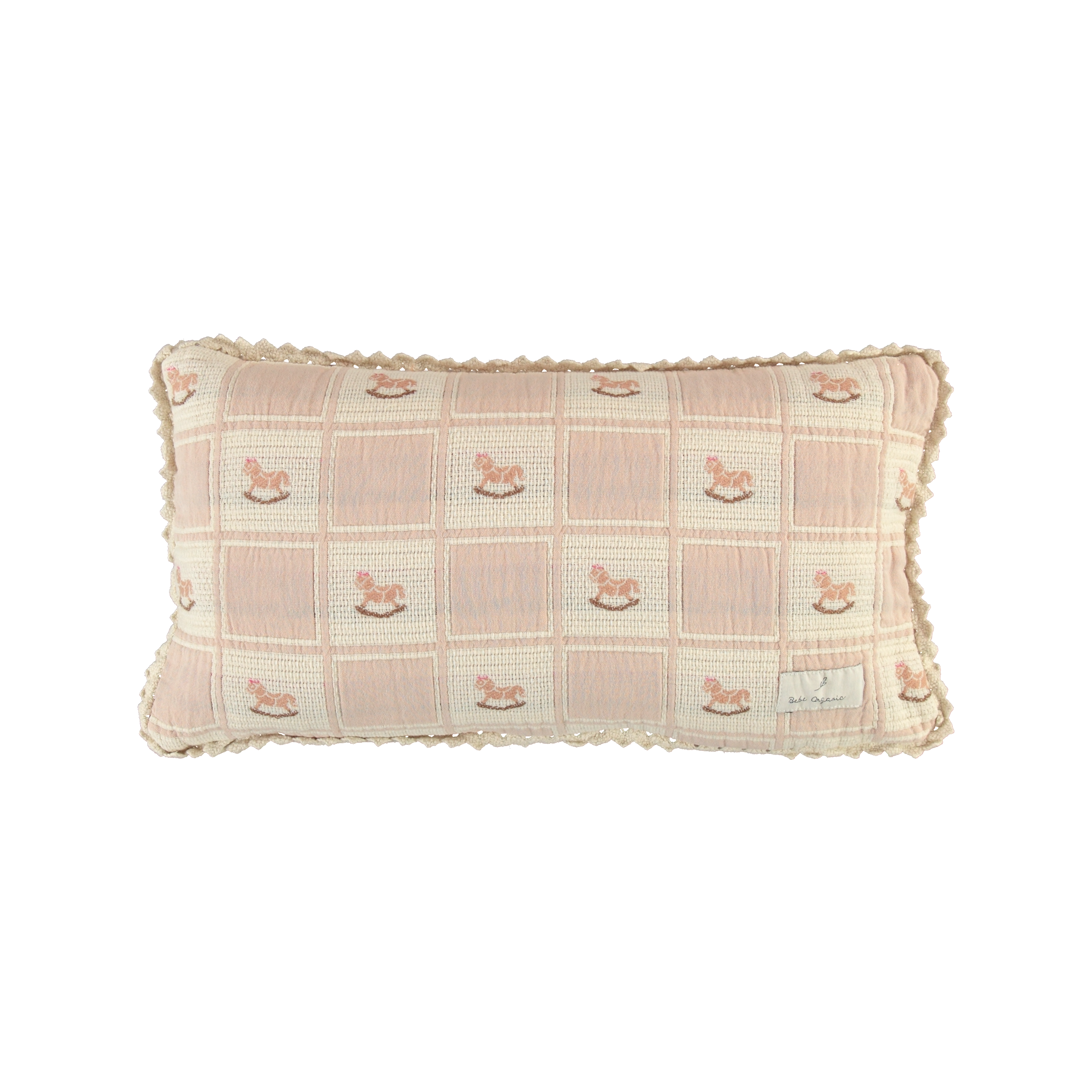 Bebe Organic Mauve Rocking Horse Patchwork Pillowcase Mini