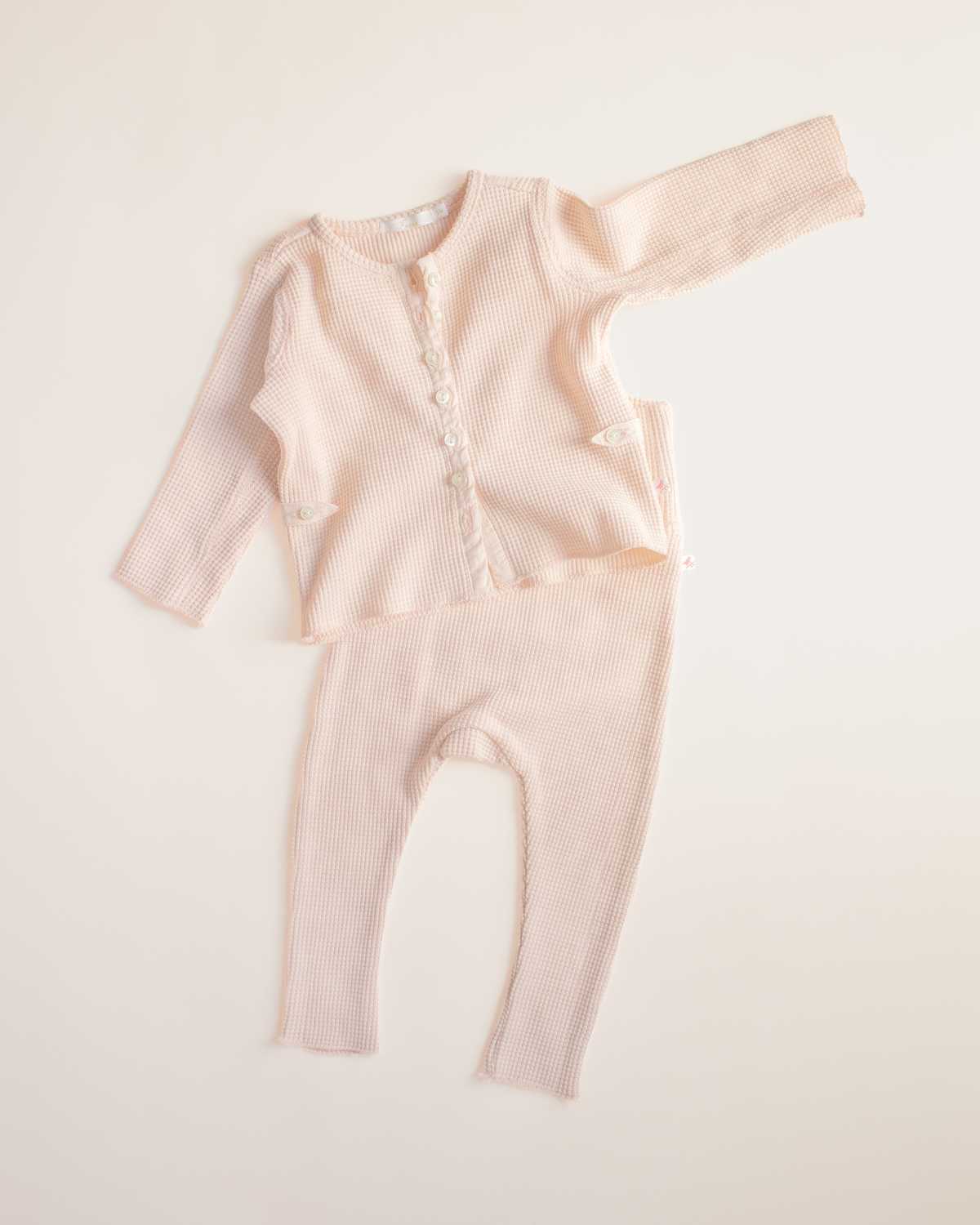 ferne baby Waffle Cardigan Set - Ballet