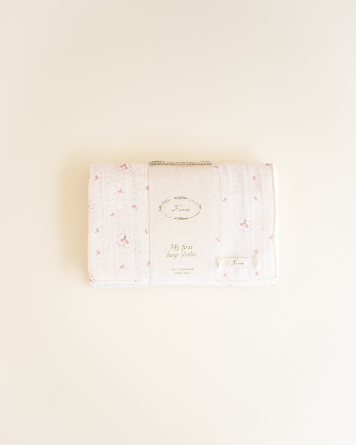 ferne baby Burp Cloth - Pink Calico (set of two)