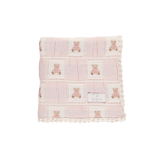 Bebe Organic Teddy Bear Mauve Baby Blanket