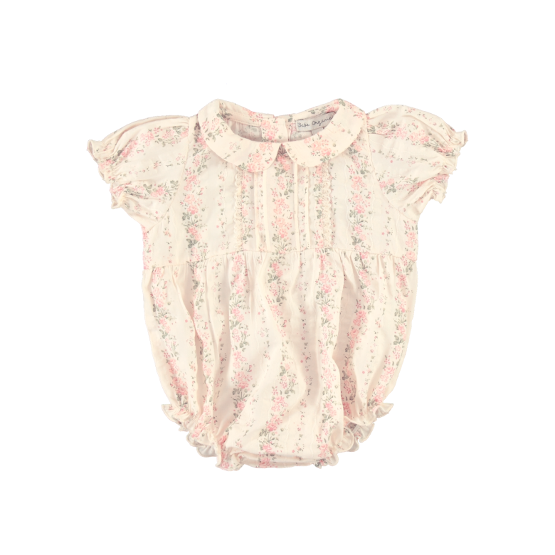 Bebe Organic Irene Romper in Floral Stripe