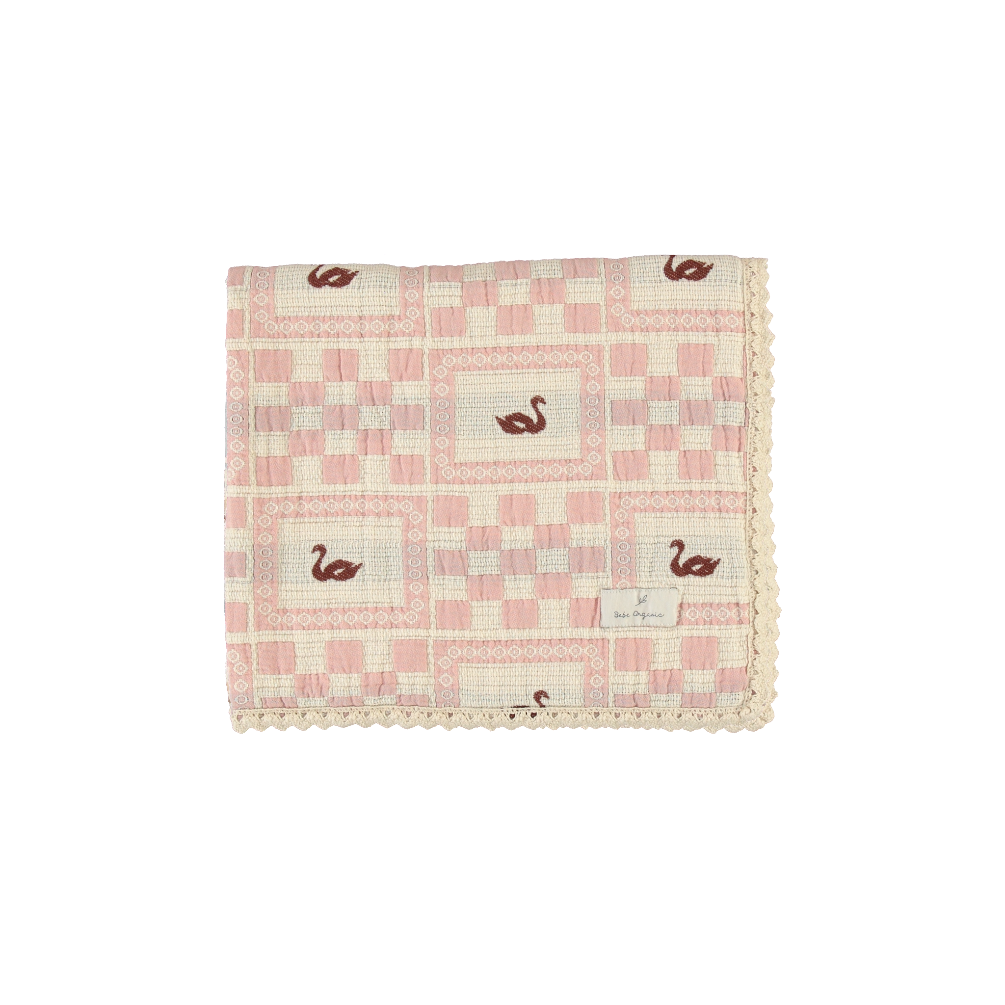 Bebe Organic Swan Rose Patchwork Baby Blanket