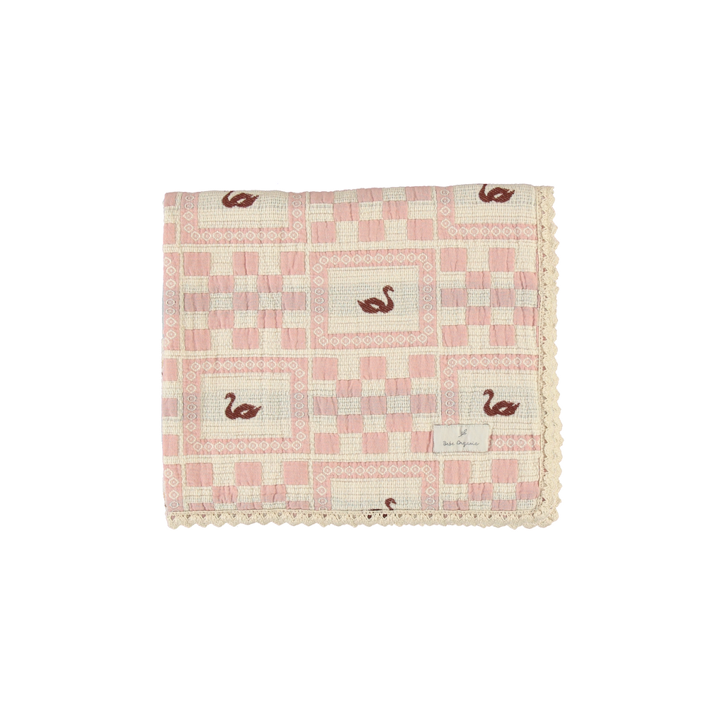 Bebe Organic Swan Rose Patchwork Baby Blanket