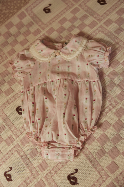 Bebe Organic Tulip Checks Bella Romper
