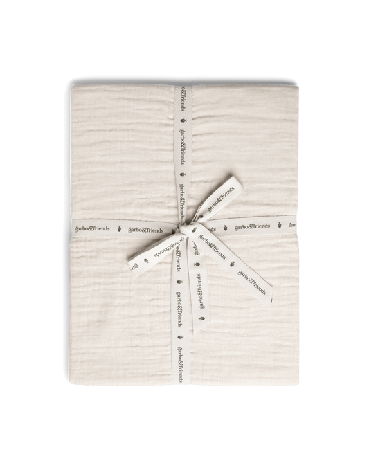 Garbo & Friends Eggshell Muslin Cot Fitted Sheet
