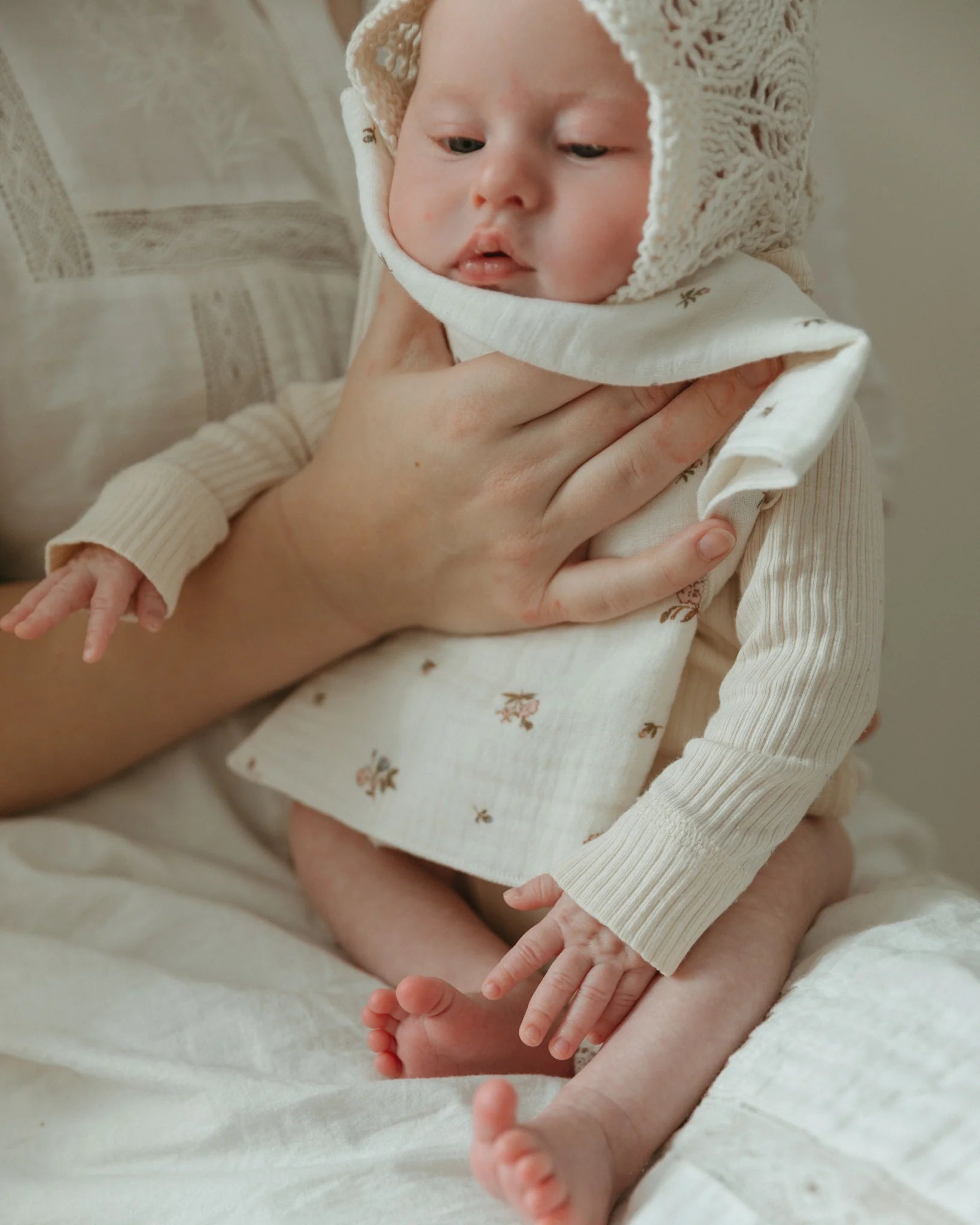 ferne baby Burp Cloth - Poppy (set of two)