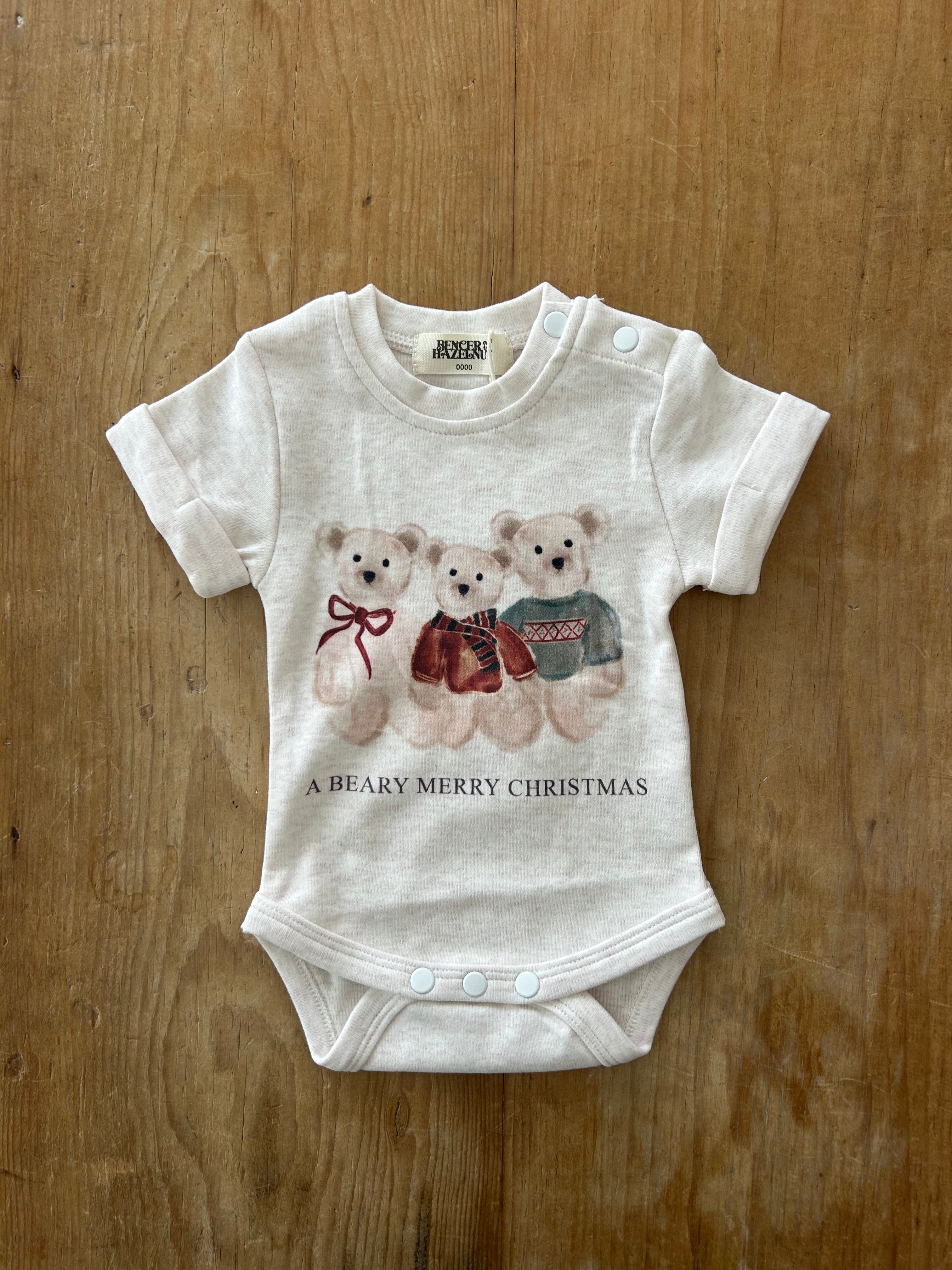 Bencer and Hazelnut Beary Merry Christmas Bodysuit