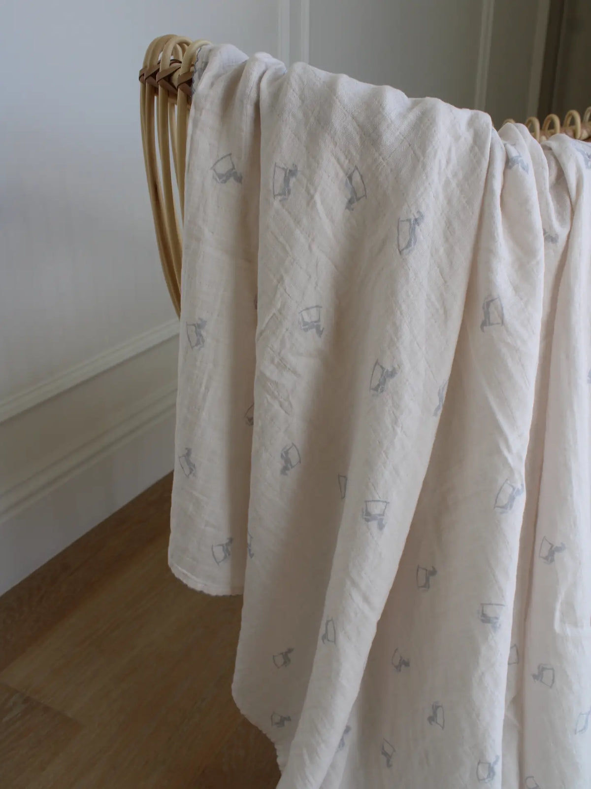 Little Threads Little Blue Rocker Muslin Blanket