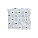 Bebe Organic Love Blue Heart Baby Blanket