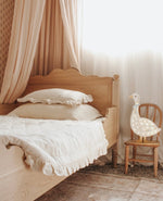 Quilted Blanket in Cream Muslin with Ruffles