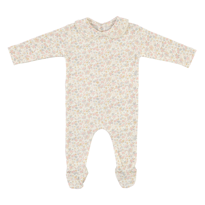 Bebe Organic Iris Collar Overall in Blooms