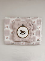 Bebe Organic Mauve Rocking Horse / Petal Bedding Set