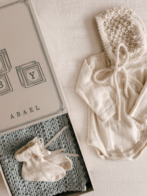 Mini Lila Organic Merino Wool & Silk Crossover Bodysuit