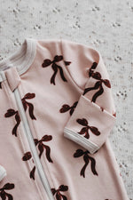 Bencer and Hazelnut Christmas Bows Zipsuit