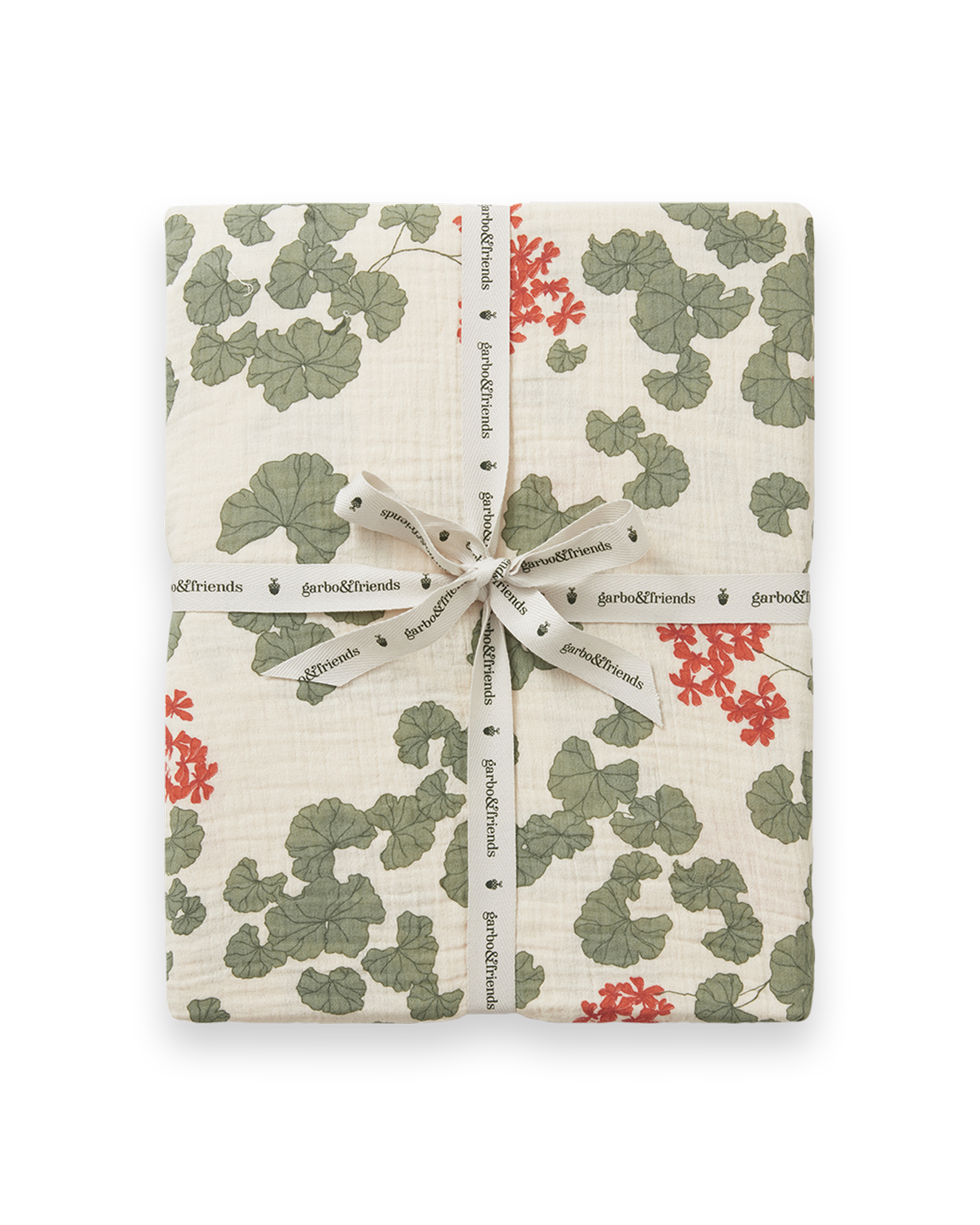 Garbo & Friends Pelargonium Muslin Cot Fitted Sheet
