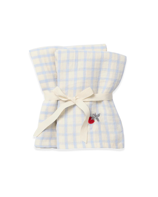 Garbo & Friends Gingham Small Muslin Blankets (pack of 2)