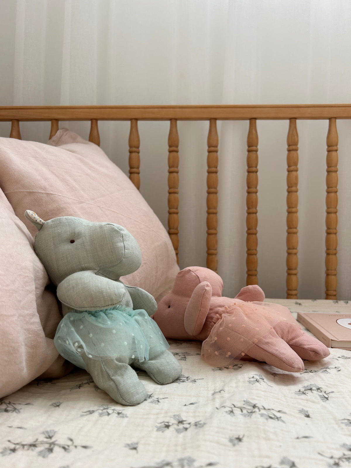 Maileg Safari Friends Hippo with Tutu Small Soft Rose
