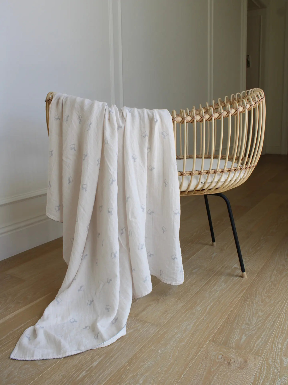 Little Threads Little Blue Rocker Muslin Blanket