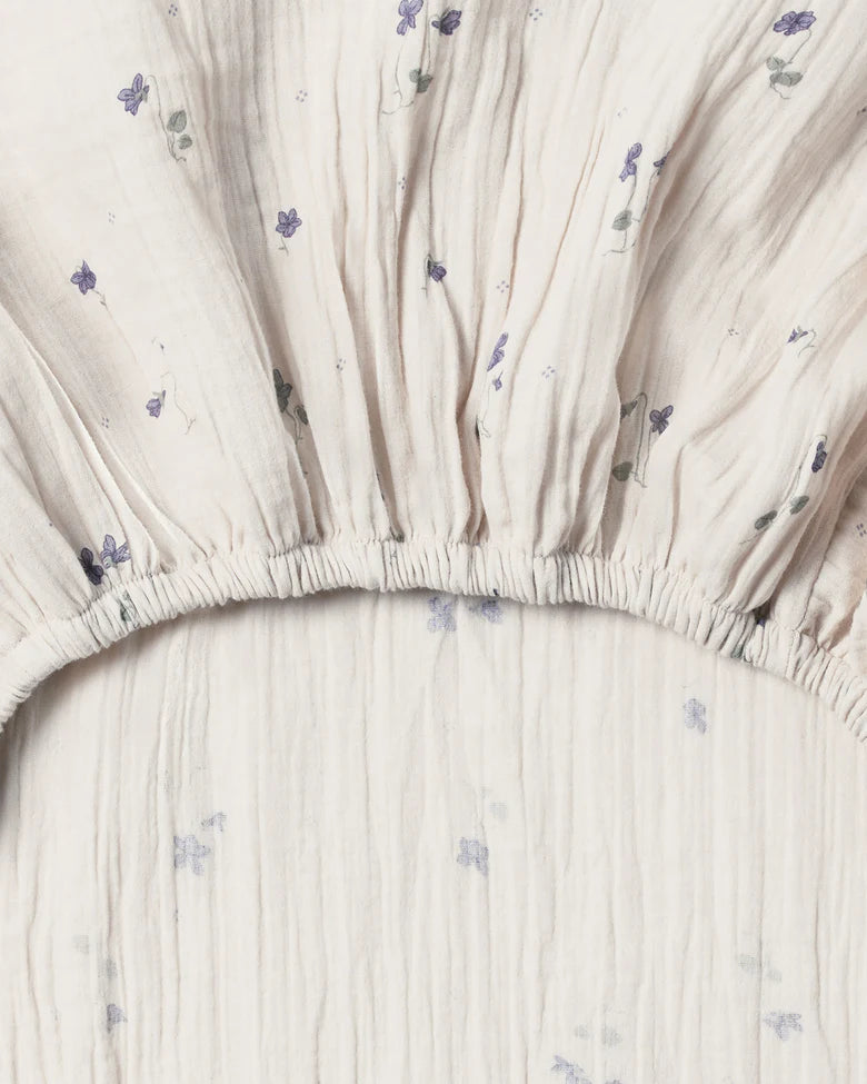 Garbo & Friends Viola Muslin Bassinet Fitted Sheet & Changing Mat Cover