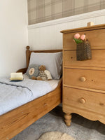 Quilted Blanket in Dusty Blue Stripe