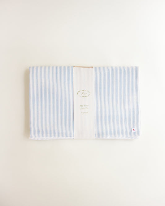ferne baby Ticking Swaddle - Blue