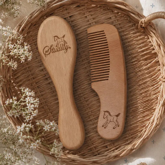 Studley Wooden Brush and Comb Set