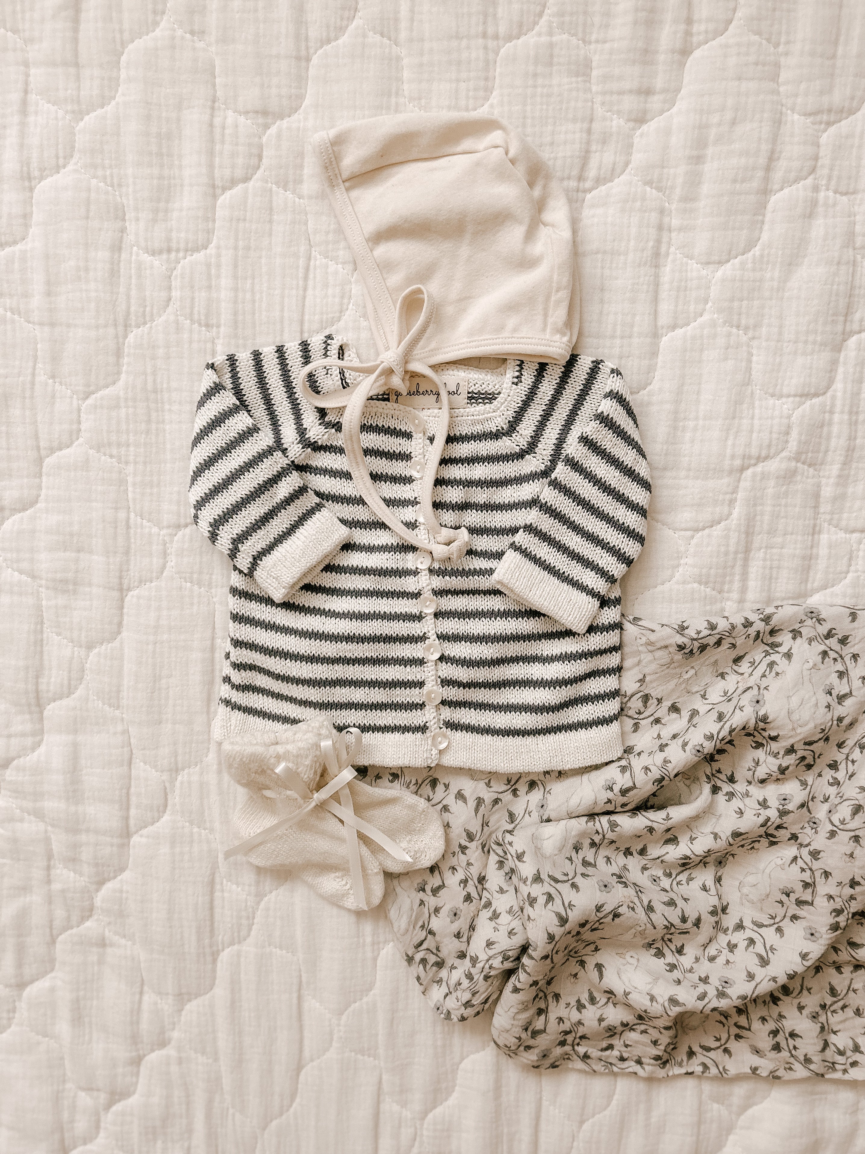 Organic Striped Cardigan