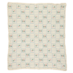Bebe Organic Floral Waffle Blue Framed Baby Blanket