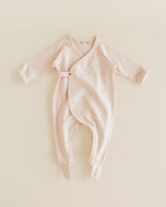 ferne baby Flap Footie - Ballet with Coral Stitching