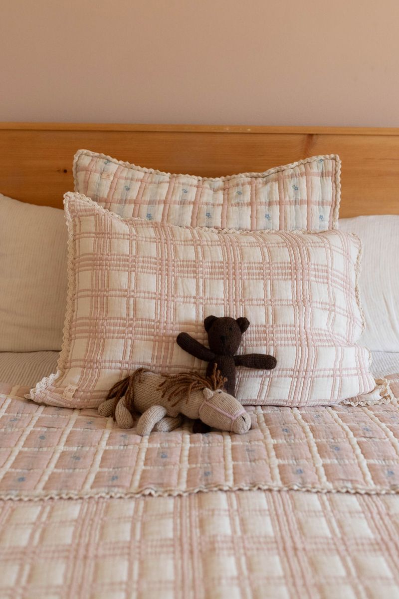 New Grain French Plaid Pillow Sham - Petal