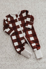 Bencer and Hazelnut Red Gingham Zipsuit